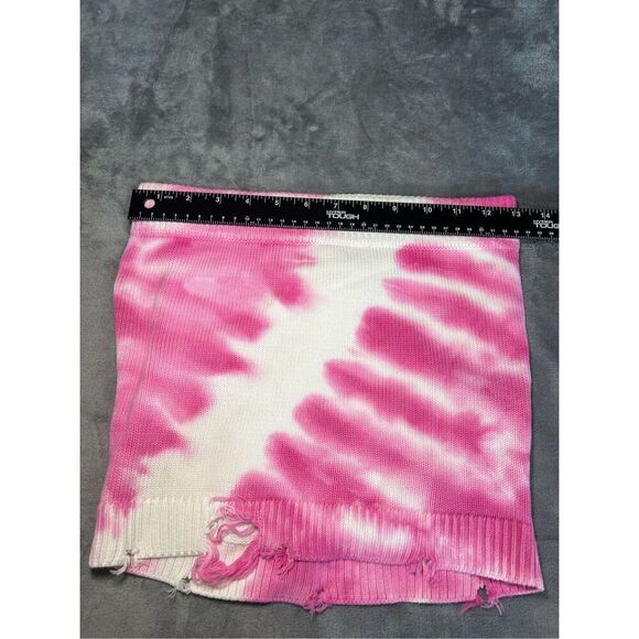 Revolve SER.O.YA Skirt Womens Sz XS Pink Line Tie Dye Robin Mini Distressed Knit - Picture 6 of 8